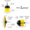 Drill Brush Power Scrubber By Useful Products 5 in W 5 in L Brush, Yellow Y-EMS-2L-QC-DB - alternate 2